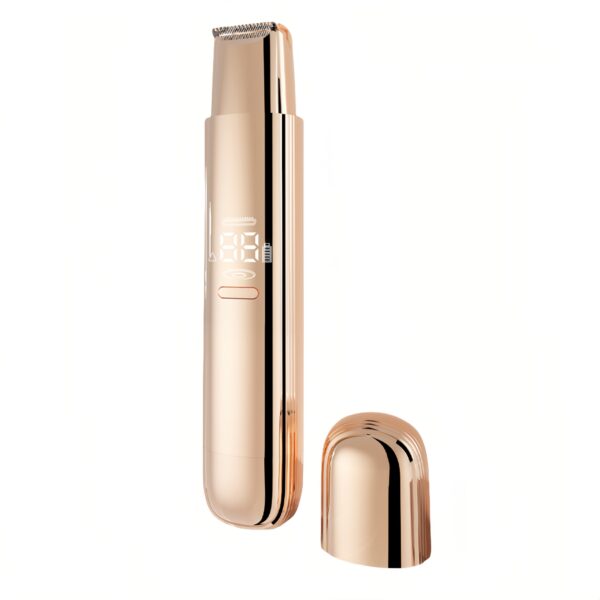 CT003 GOLD women's electric shaver, electric razor for women with Digital Display, dual-head design for whole body, trimmer shaver 2-in-1, wet/dry, rasoir electrique femme electric shaver trimmer razor for women, Pink Gold, digital display, waterproof