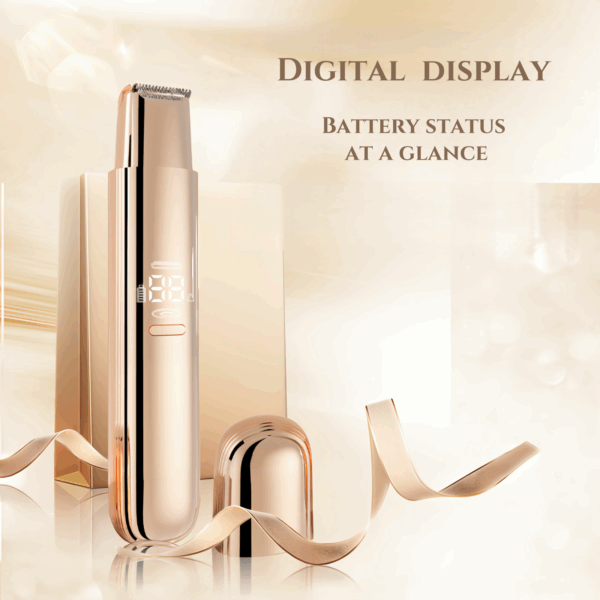 03GD 02GD2 CT003 GOLD women's electric shaver, electric razor for women with Digital Display, dual-head design for whole body, trimmer shaver 2-in-1, wet/dry, rasoir electrique femme electric shaver trimmer razor for women, Pink Gold, digital display, waterproof