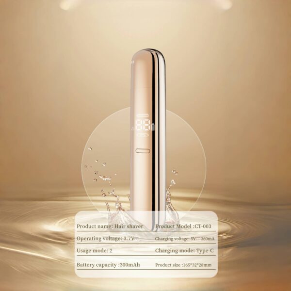 09GD 08GD CT003 GOLD women's electric shaver, electric razor for women with Digital Display, dual-head design for whole body, trimmer shaver 2-in-1, wet/dry, rasoir electrique femme electric shaver trimmer razor for women, Pink Gold, digital display, waterproof